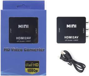 img 1 attached to Преобразователь HDMI в RCA HDMI в AV 1080P HDMI в 3RCA CVBs Композитный видео-аудио адаптер поддерживает PAL NTSC на телевизоре VHS VCR DVD-рекордеры