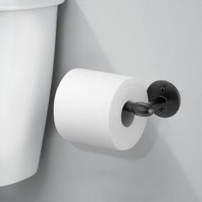 img 3 attached to Wall-Mounted Toilet Paper Roll Holder And Dispenser With Matte Black Finish - Holds And Dispenses One Roll, Easy Installation With Included Mounting Hardware - Bathroom Storage Solution By MDesign