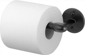 img 4 attached to Wall-Mounted Toilet Paper Roll Holder And Dispenser With Matte Black Finish - Holds And Dispenses One Roll, Easy Installation With Included Mounting Hardware - Bathroom Storage Solution By MDesign