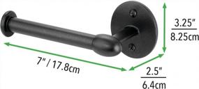 img 1 attached to Wall-Mounted Toilet Paper Roll Holder And Dispenser With Matte Black Finish - Holds And Dispenses One Roll, Easy Installation With Included Mounting Hardware - Bathroom Storage Solution By MDesign