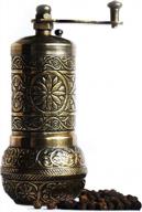 refillable turkish pepper mill with 4.2 inch manual crank handle - antique gold spice grinder by bazaar anatolia логотип