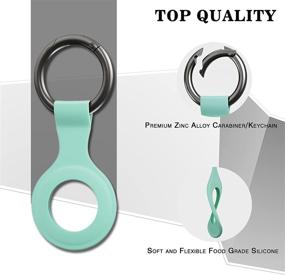 img 3 attached to 🔑 2 Pack AirTag Case - Silicone Protective Cover with Keychain Carabiner for AirTag Key Finder and Phone Finder - Shock Resistant - Mint Green and Turquoise