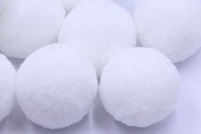 img 2 attached to 🎨 YYCRAFT Jumbo Craft Pom Pom, 2 Inch White Pom Pom Balls for DIY Creative Crafts Decorations, Pack of 35