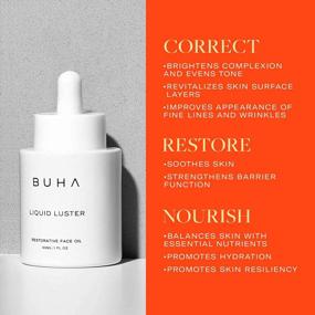 img 3 attached to Buha Liquid Luster Restorative Facial Oil - Ultra-Nourishing 21 Botanical & Antioxidant Face Skin Care, Hydrating For Dry Skin, Non-Toxic & Cruelty-Free, 30 ML