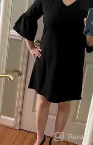 img 5 attached to BELONGSCI Women'S Dress Sweet & Cute V-Neck Bell Sleeve Shift Dress Mini Dress