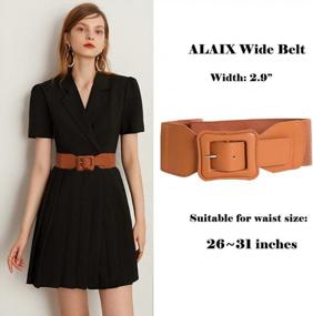 img 3 attached to ALAIX Fashion Elastic Wide Waist Belt Waistband - Stretchy Belt For Women'S Dresses, Jumpsuits, And Coats
