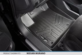 img 3 attached to 🚗 SMARTLINER All Weather Custom Fit 2 Row Black Floor Mat Liner Set for 2015-2018 Nissan Murano (Excluding 2017.5 Models)