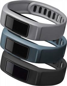img 4 attached to 3 Pack IBREK Compatible Garmin Vivofit 2 Replacement Bands W/ Metal Clasp For Women & Men - Small To Large (6.2-8.2 In) - Black, Gray, Slate