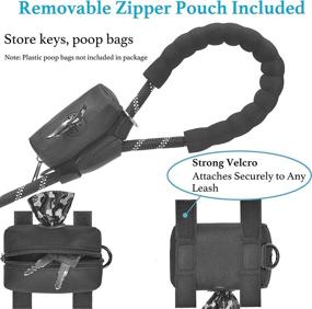 img 3 attached to 6 FT Durable Slip Lead Dog Leash With Zipper Pouch, Padded Handle And Highly Reflective Threads For Medium/Large Dogs (18~120 Lbs.), By IYoShop - Black