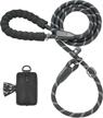 6 ft durable slip lead dog leash with zipper pouch, padded handle and highly reflective threads for medium/large dogs (18~120 lbs.), by iyoshop - black logo