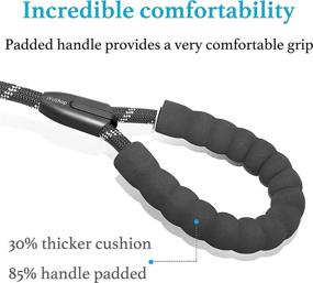 img 2 attached to 6 FT Durable Slip Lead Dog Leash With Zipper Pouch, Padded Handle And Highly Reflective Threads For Medium/Large Dogs (18~120 Lbs.), By IYoShop - Black