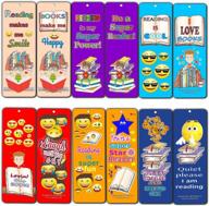 creanoso smiley face bookmarks cards for kids (12-pack) - emoji emoticon bookmarker – classroom incentives – teacher rewards - books reading rewards incentives for kids boys girls – teaching supplies logo