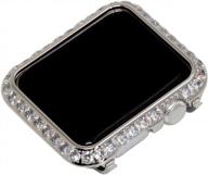 platinum 42mm metal case rhinestone 3.0mm big diamond face cover compatible with apple watch series 3/2/1 for men & women - callancity logo