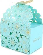 50pcs blue flower butterfly hollow candy boxes - perfect for wedding favors, bridal showers & birthday parties! logo
