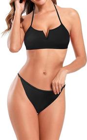 img 4 attached to SHEKINI Womens Bathing V Wired Swimsuits Women's Clothing via Swimsuits & Cover Ups