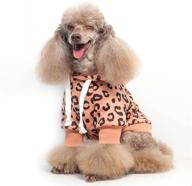 🐶 furryilla leopard pink dog hoodies for small dogs: girl and boy, cotton sweatshirt fleece sweater winter coat with hat. great puppy clothes, cat apparel! (size l) логотип