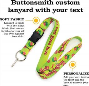 img 1 attached to Customized Geckos Premium Lanyard With Buckle And Flat Ring By Buttonsmith - Personalized With Your Name - Made In The USA For Optimal Security And Style