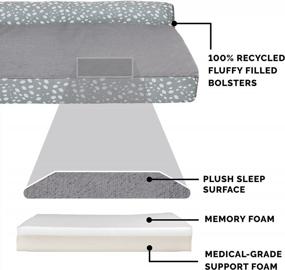 img 1 attached to Furhaven Large Memory Foam Dog Bed Plush & Almond Print L Shaped Chaise W/ Removable Washable Cover - Gray Almonds, Large