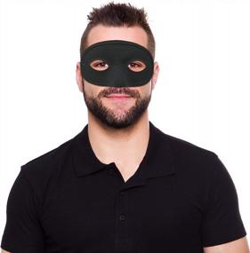 img 3 attached to Black Superhero Eyewear - Half Masks Masquerade Accessory For Adults And Kids, Perfect For Mysterious Costumes