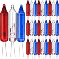 🎆 200 count 4th of july light bulbs replacement set: patriotic independence day american string lights - party supplies & christmas decorations, 2.5v (red, white, blue) logo