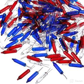 img 2 attached to 🎆 200 Count 4th of July Light Bulbs Replacement Set: Patriotic Independence Day American String Lights - Party Supplies & Christmas Decorations, 2.5V (Red, White, Blue)