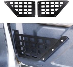 img 4 attached to RERPRO Ford Bronco 2021 2022 Front Door Storage Pockets Molle Panels - 2/4 Door Accessories Side Door Organizer Box Interior Expansion Accessory - High-Performance Carbon Steel 1 Pair Net