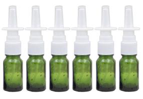 img 4 attached to ✨ 6-Pack 10ml Glass Nasal Spray Bottles - Portable Empty Refillable Fine Mist Sprayers Atomizers for Cosmetic Makeup Perfume Storage - Green Vials