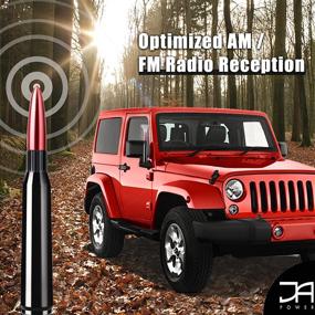 img 2 attached to 📡 JAPower 5.5 Inch Bullet Antenna: Powerful Signal Reception for Ford F150 F250 F350, Dodge Ram, Jeep Wrangler, Toyota Tundra & More, Car Wash Proof & Enhanced FM/AM Radio Performance