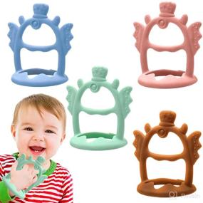 img 4 attached to 👶 Teething Toys for 0-6 Months Babies - 4 Pack BPA-Free Teethers, Silicone Wrist Soothing Pacifiers for Eco-Friendly Baby Teething – Suitable for Babies 6-12 Months