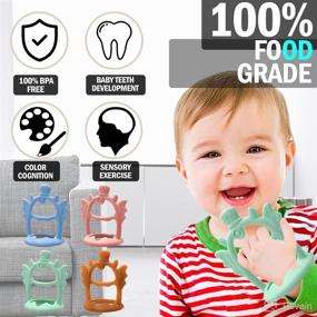 img 2 attached to 👶 Teething Toys for 0-6 Months Babies - 4 Pack BPA-Free Teethers, Silicone Wrist Soothing Pacifiers for Eco-Friendly Baby Teething – Suitable for Babies 6-12 Months