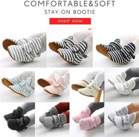 img 3 attached to 👶 Enhanced Grip Newborn Booties Slipper Birthday Boys' Shoes - Boots with Grippers