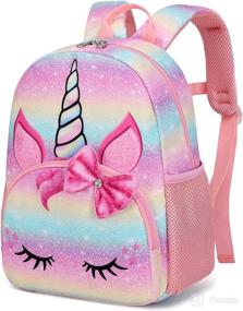 img 4 attached to 🦄 Cute Toddler Unicorn Backpack – Mini Travel Bag for Baby Girls (Rainbow-Unicorn, Small)