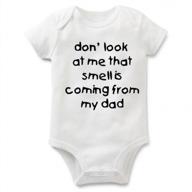 super soft cotton funny slogan baby short sleeve bodysuit for dad - size 3m logo