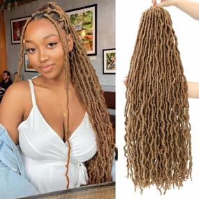 img 4 attached to Karida Soft Locs 36 Inch Crochet Hair 3Packs Faux Locs Crochet Braids Hair Pre Looped Synthetic Curly Soft Faux Locs Hair Extension Goddess Locs Crochet Braids (36 Inch (Pack Of 3), 27#)
