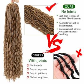 img 3 attached to Karida Soft Locs 36 Inch Crochet Hair 3Packs Faux Locs Crochet Braids Hair Pre Looped Synthetic Curly Soft Faux Locs Hair Extension Goddess Locs Crochet Braids (36 Inch (Pack Of 3), 27#)