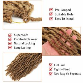 img 2 attached to Karida Soft Locs 36 Inch Crochet Hair 3Packs Faux Locs Crochet Braids Hair Pre Looped Synthetic Curly Soft Faux Locs Hair Extension Goddess Locs Crochet Braids (36 Inch (Pack Of 3), 27#)