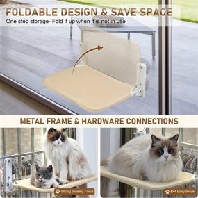 img 1 attached to 🐱 Cordless Cat Window Perch: Foldable Hammock with Strong Metal Frame and 4 Suction Cups - Mount Cat Beds, Window Seat for Indoor Cats - Space Saving Window Bed