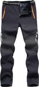 img 4 attached to Stay Comfortable And Warm Outdoors With Men'S Grey Softshell Fleece Hiking Pants In 3XL Size