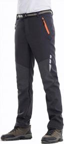 img 2 attached to Stay Comfortable And Warm Outdoors With Men'S Grey Softshell Fleece Hiking Pants In 3XL Size
