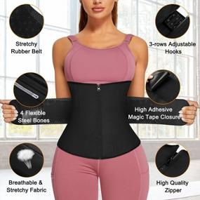 img 2 attached to RACELO Women'S Waist Trainer With Zipper - Tummy Control Cincher Corset For Gym & Exercise, Girdle Body Shaper For Slimming And Toning Stomach