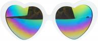 heart-shaped women's sunglasses with rusta mirror lens & plastic frame logo