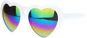 img 2 attached to Heart-Shaped Women'S Sunglasses With Rusta Mirror Lens & Plastic Frame