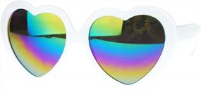 img 3 attached to Heart-Shaped Women'S Sunglasses With Rusta Mirror Lens & Plastic Frame