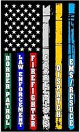 🚓 premium thin blue line red line flag decal sticker for fire, police, military, dispatch, corrections - high-quality vinyl, 3-inch size логотип