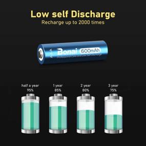 img 3 attached to 8 Pack BONAI 600MAh High Capacity AAA Rechargeable Solar Batteries - Perfect For Solar Lights Replacement