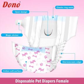 img 2 attached to 32-Pack Super Absorbent Dono Female Dog Diapers With Cute Designs - Perfect For Puppy Peeing And Heating. Includes Liners For Dogs And Cats Of All Sizes!