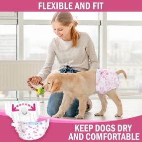 img 1 attached to 32-Pack Super Absorbent Dono Female Dog Diapers With Cute Designs - Perfect For Puppy Peeing And Heating. Includes Liners For Dogs And Cats Of All Sizes!