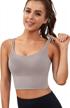 stay comfortable and stylish with everrysea women's longline padded sports bra for yoga and fitness logo