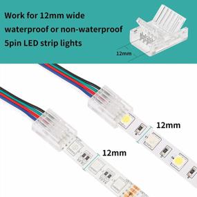 img 3 attached to 5Pin LED Strip Connectors 12Mm Solderless 8 Pcs With 16.4Ft Extension Cable 5 Conductor For Waterproof Or Non-Waterproof 12Mm Wide RGBW RGBWW LED Strip Lights