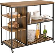 haotian svw18-f multipurpose mobile shelving- 5 tier rolling kitchen cart, microwave stand, bar & tea trolley, side table with wheels logo